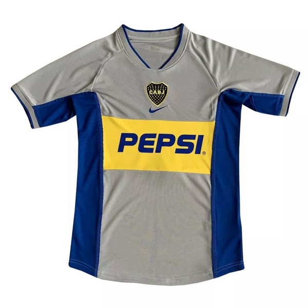 Auswärtstrikot Thailand Boca Juniors Retro 2002 Grau Günstige Fußballtrikots